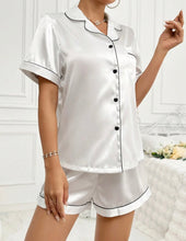 Load image into Gallery viewer, White Silk Halfsleeves with Shorts