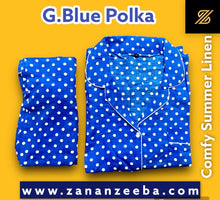 Load image into Gallery viewer, G Blue Polka