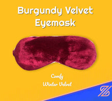 Load image into Gallery viewer, Burgundy Velvet EYEMASK & HEADBAND