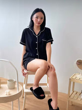 Load image into Gallery viewer, Black Suit Half Sleeves & Short