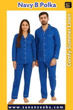 Load image into Gallery viewer, Navy B Polka
