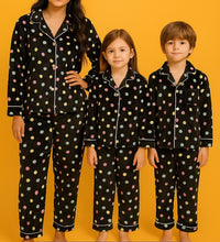 Load image into Gallery viewer, Black Polka winter velvet pj
