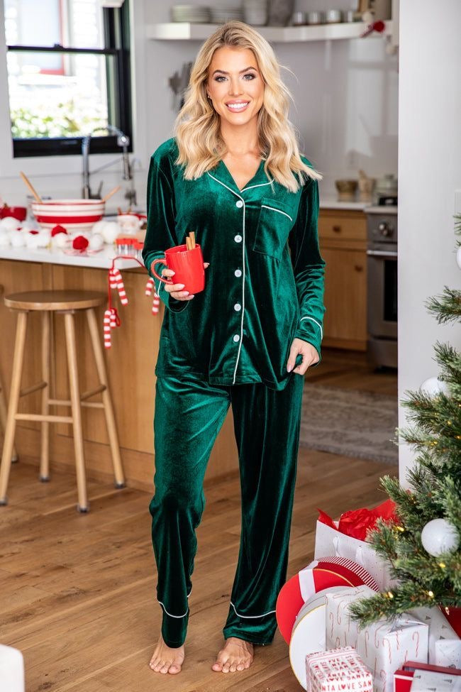 Green winter Velvet PJ