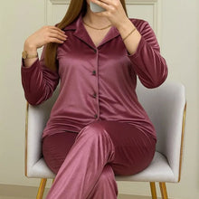 Load image into Gallery viewer, Ruby Wine winter velvet pj
